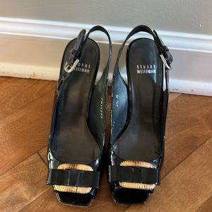 Stuart weitzman wicker woven heels